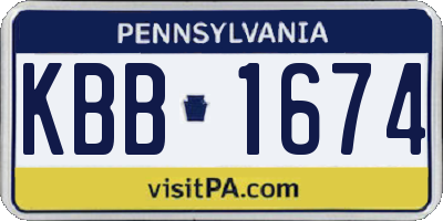 PA license plate KBB1674