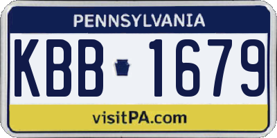 PA license plate KBB1679