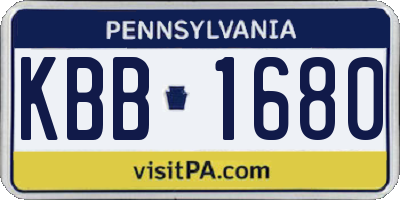 PA license plate KBB1680