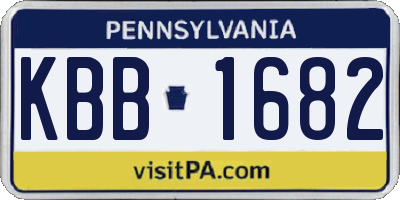 PA license plate KBB1682