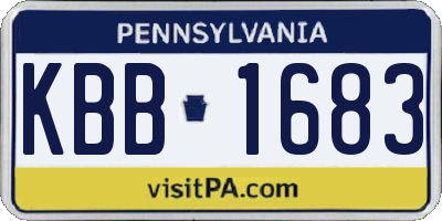 PA license plate KBB1683