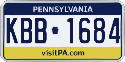 PA license plate KBB1684