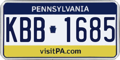 PA license plate KBB1685