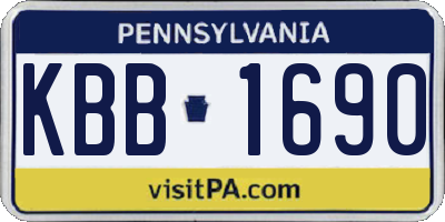 PA license plate KBB1690
