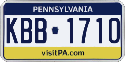 PA license plate KBB1710