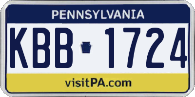 PA license plate KBB1724