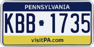PA license plate KBB1735