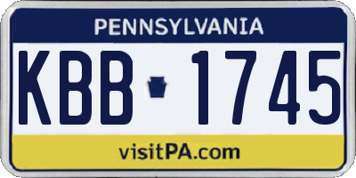 PA license plate KBB1745