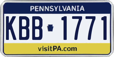 PA license plate KBB1771