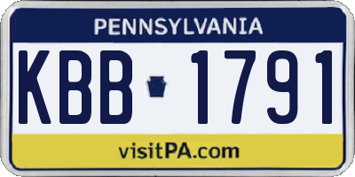 PA license plate KBB1791