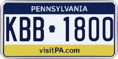 PA license plate KBB1800