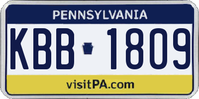PA license plate KBB1809