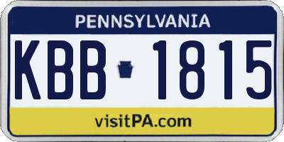 PA license plate KBB1815