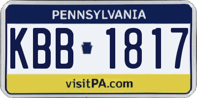 PA license plate KBB1817