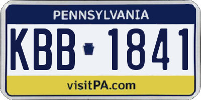 PA license plate KBB1841