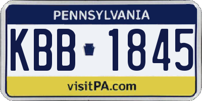 PA license plate KBB1845
