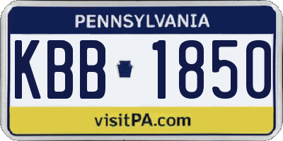 PA license plate KBB1850