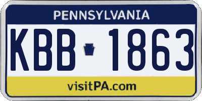 PA license plate KBB1863