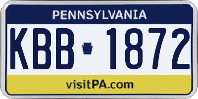 PA license plate KBB1872
