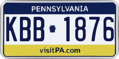 PA license plate KBB1876