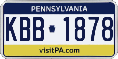 PA license plate KBB1878