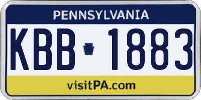 PA license plate KBB1883