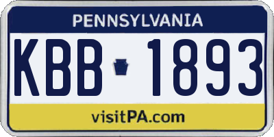 PA license plate KBB1893