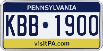 PA license plate KBB1900