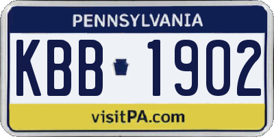 PA license plate KBB1902