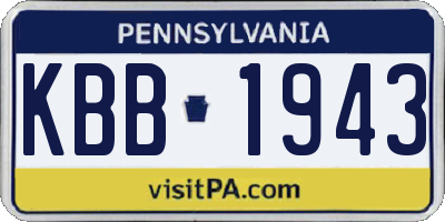 PA license plate KBB1943