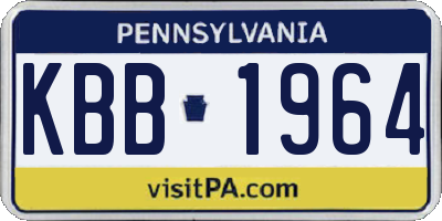 PA license plate KBB1964