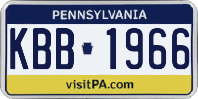 PA license plate KBB1966