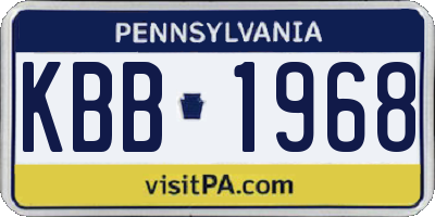 PA license plate KBB1968