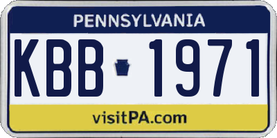 PA license plate KBB1971