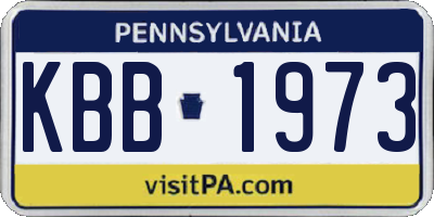 PA license plate KBB1973