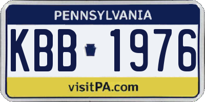 PA license plate KBB1976