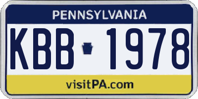 PA license plate KBB1978