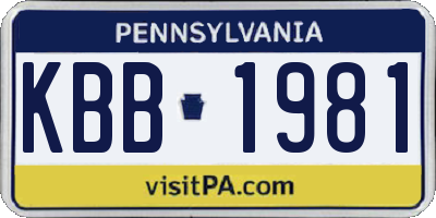 PA license plate KBB1981