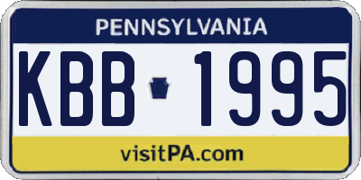 PA license plate KBB1995