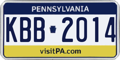 PA license plate KBB2014