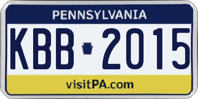 PA license plate KBB2015