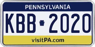 PA license plate KBB2020
