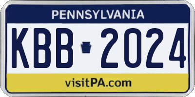 PA license plate KBB2024
