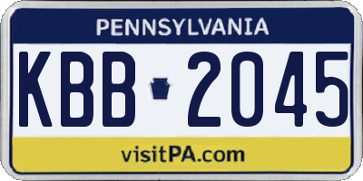PA license plate KBB2045