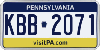 PA license plate KBB2071