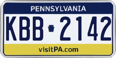 PA license plate KBB2142
