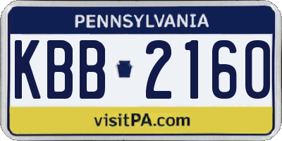 PA license plate KBB2160