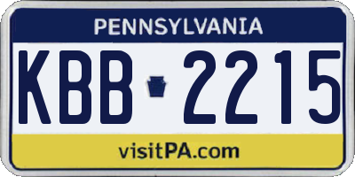 PA license plate KBB2215