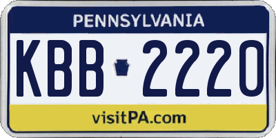PA license plate KBB2220