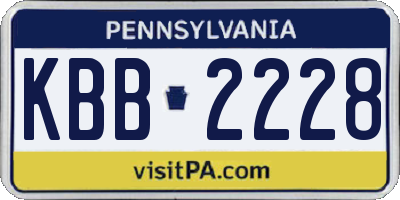 PA license plate KBB2228